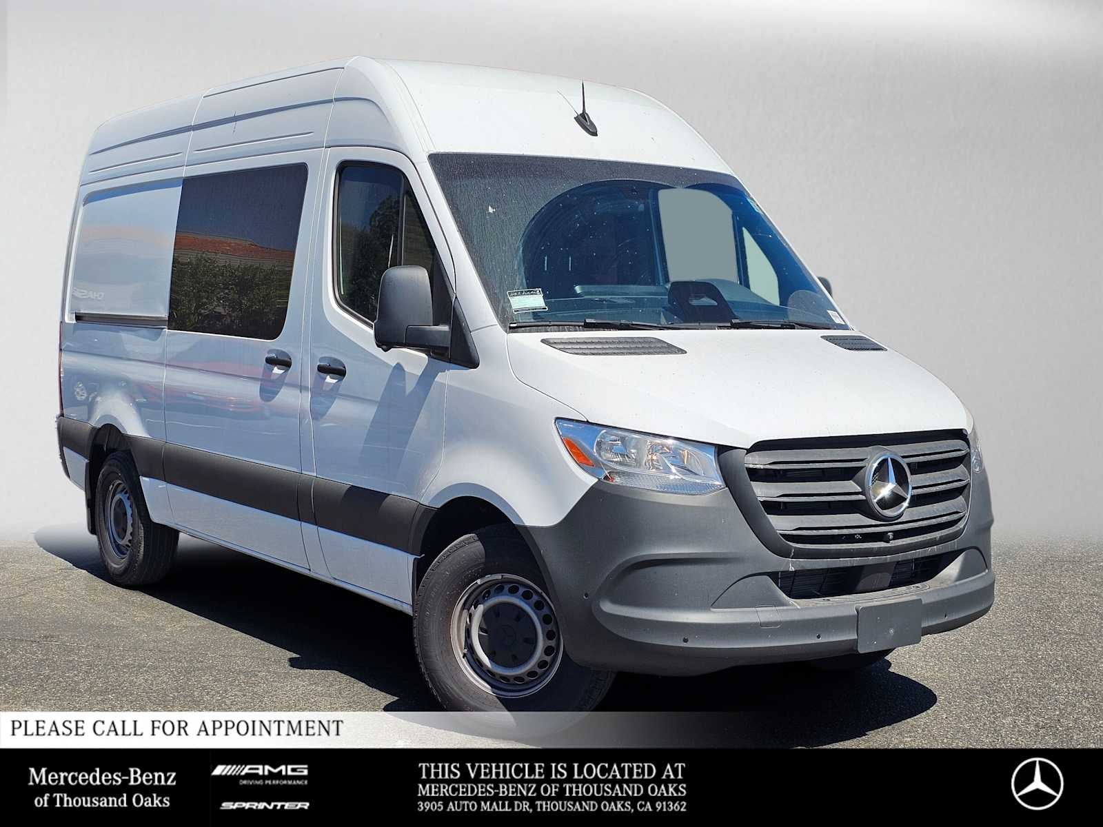 2026 Mercedes-Benz Sprinter 2500 Standard Roof I4 Diesel 144 RWD in Artic White — front three-quarter view