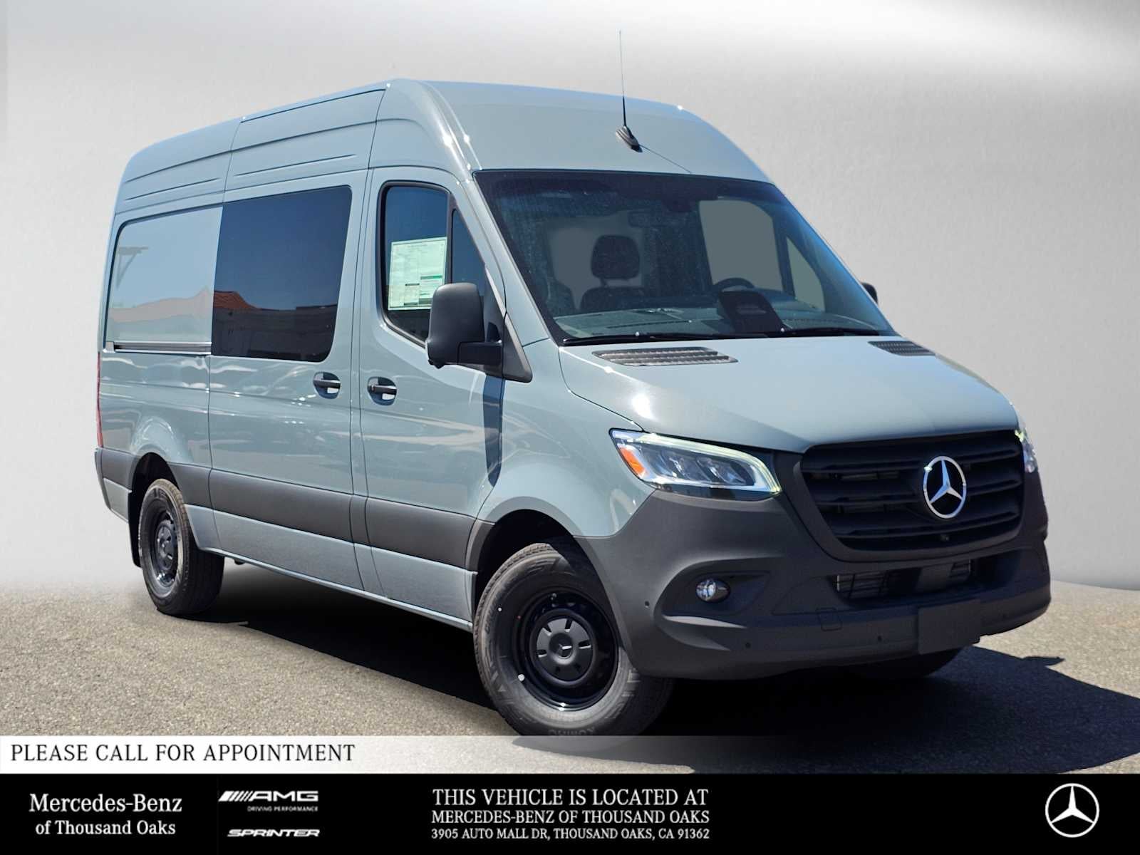 2026 Mercedes-Benz Sprinter 2500 Standard Roof I4 Diesel HO 144 RWD in Blue Gray — front three-quarter view