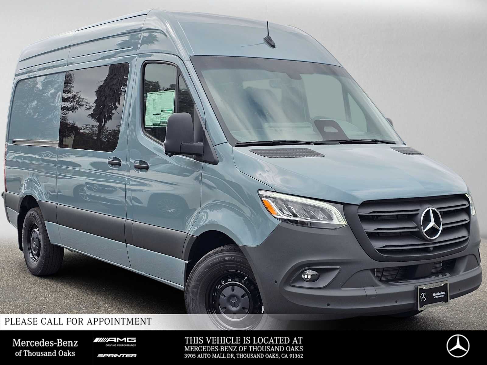 2026 Mercedes-Benz Sprinter 2500 Standard Roof I4 Diesel HO 144 RWD in Blue Gray — front three-quarter view