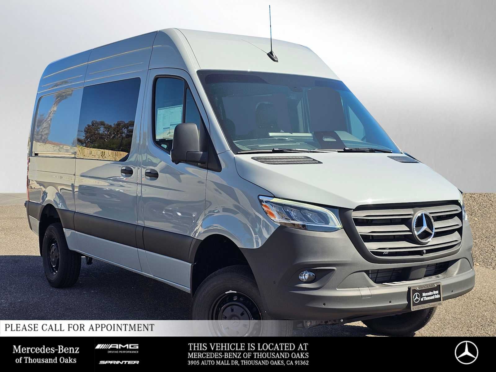 2026 Mercedes-Benz Sprinter 2500 Standard Roof I4 Diesel HO 144 AWD in Silver Gray — front three-quarter view