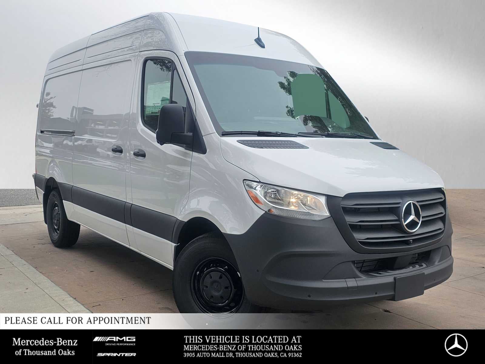 2026 Mercedes-Benz Sprinter 2500 Standard Roof I4 Diesel 144 RWD in Artic White — front three-quarter view