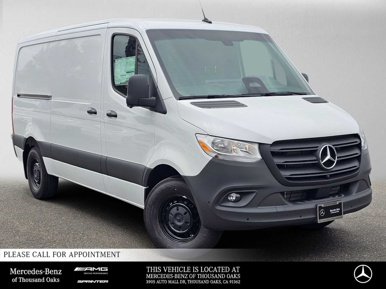 2026 Mercedes-Benz Sprinter 2500 Standard Roof I4 Diesel 144 RWD in Artic White — front three-quarter view