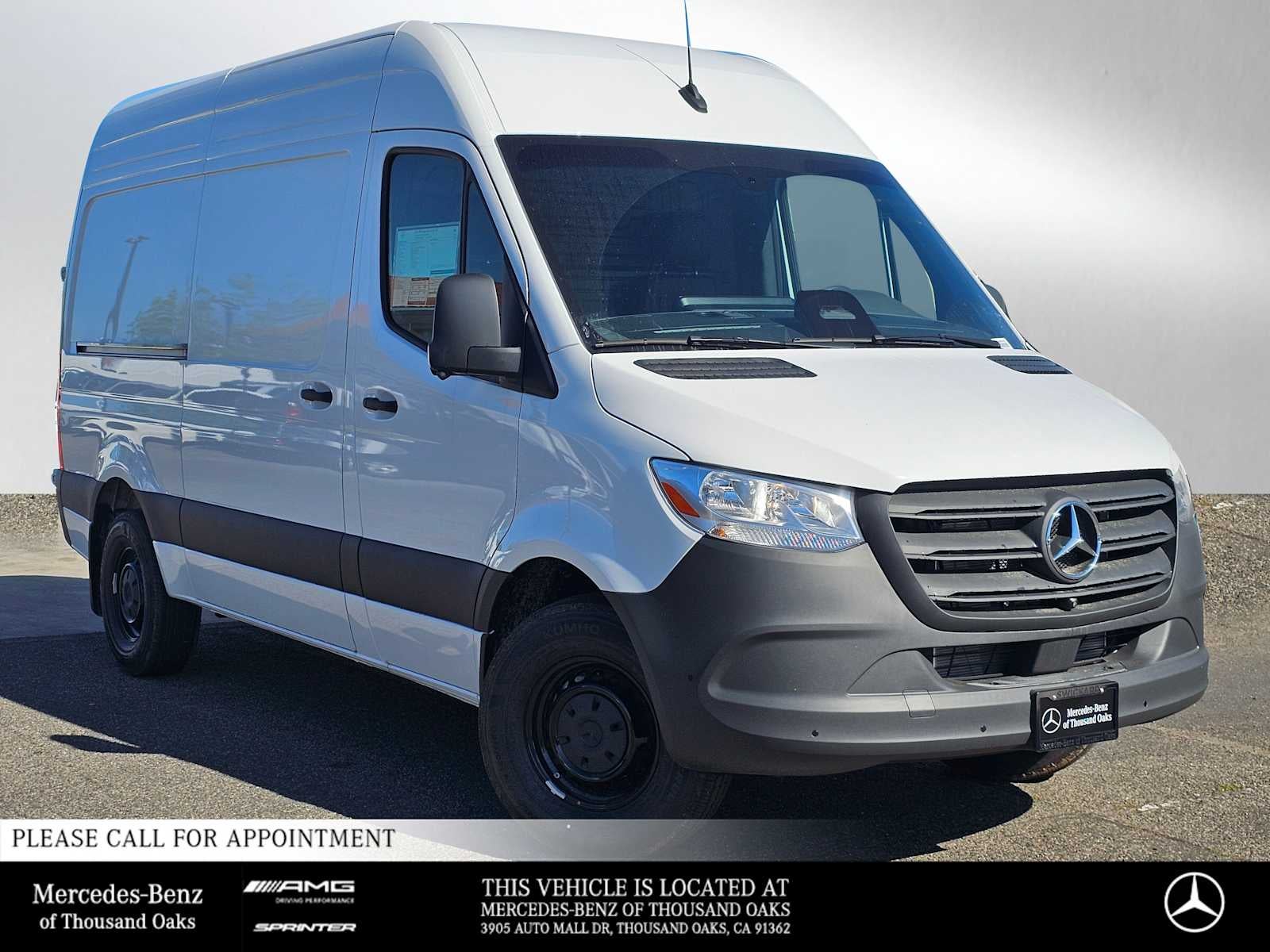 2026 Mercedes-Benz Sprinter 2500 Standard Roof I4 Diesel 144 RWD in Artic White — front three-quarter view