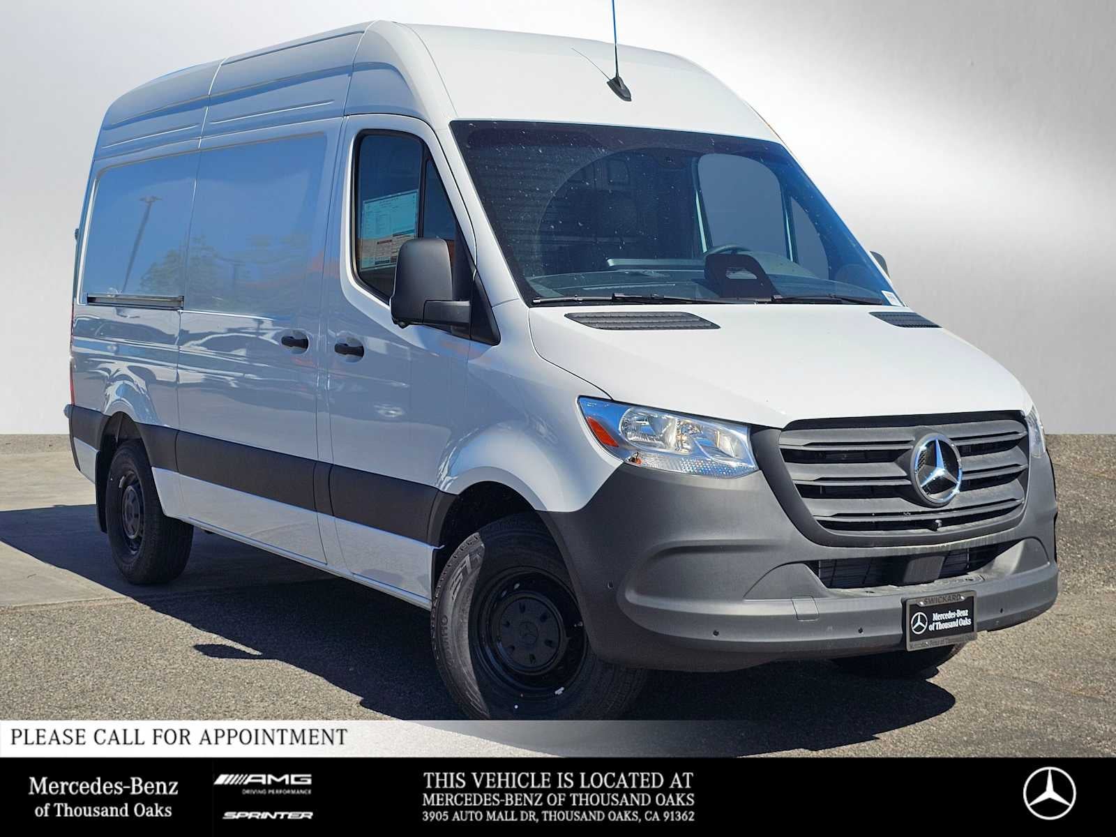 2026 Mercedes-Benz Sprinter 2500 Standard Roof I4 Diesel 144 RWD in Artic White — front three-quarter view