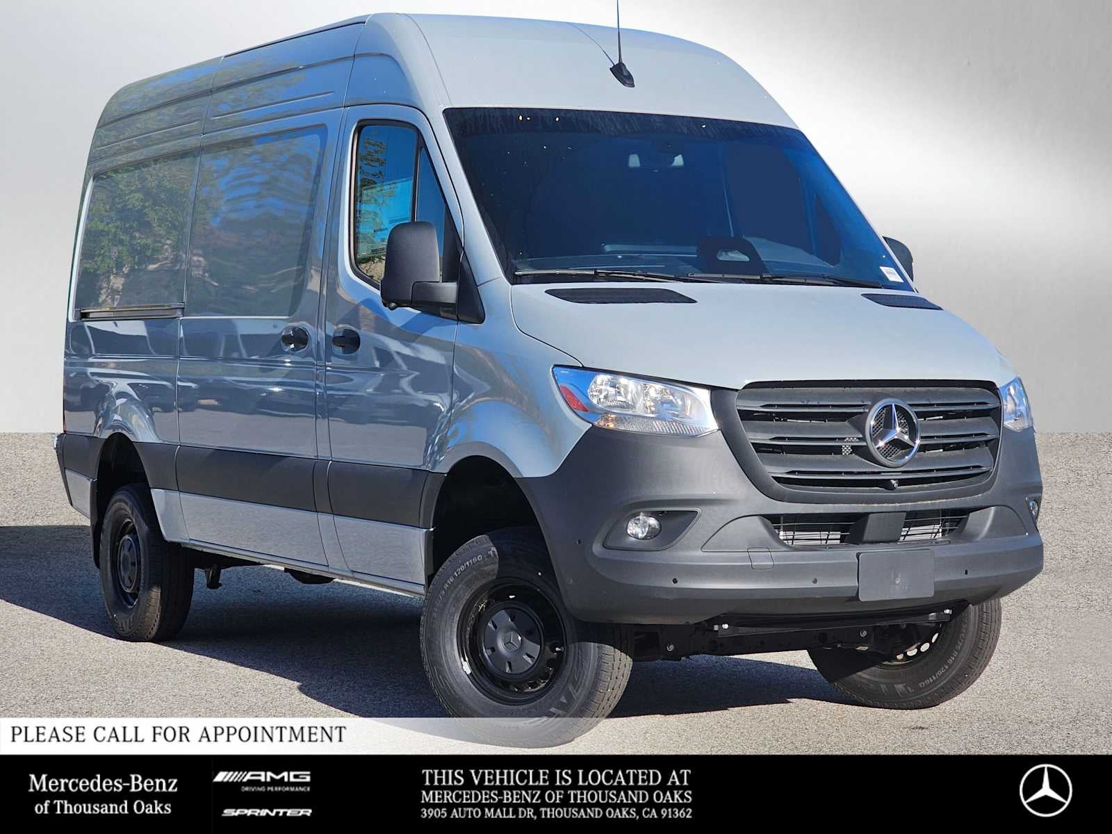 2026 Mercedes-Benz Sprinter 2500 Standard Roof I4 Diesel HO 144 AWD in Silver Gray — front three-quarter view